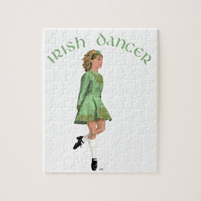 Irish Step Dancer - Green Jigsaw Puzzle (Vertical)