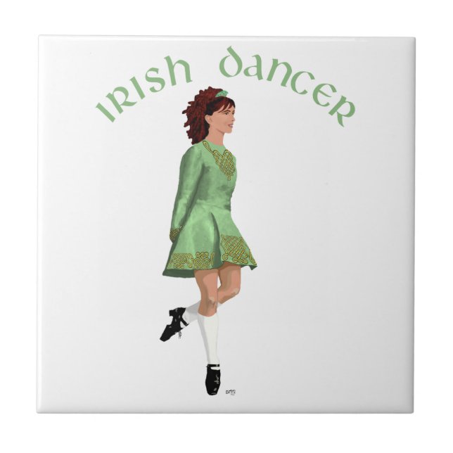 Irish Step Dancer - Green Tile (Front)