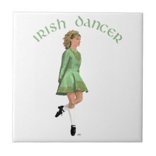 Irish Step Dancer - Green Tile