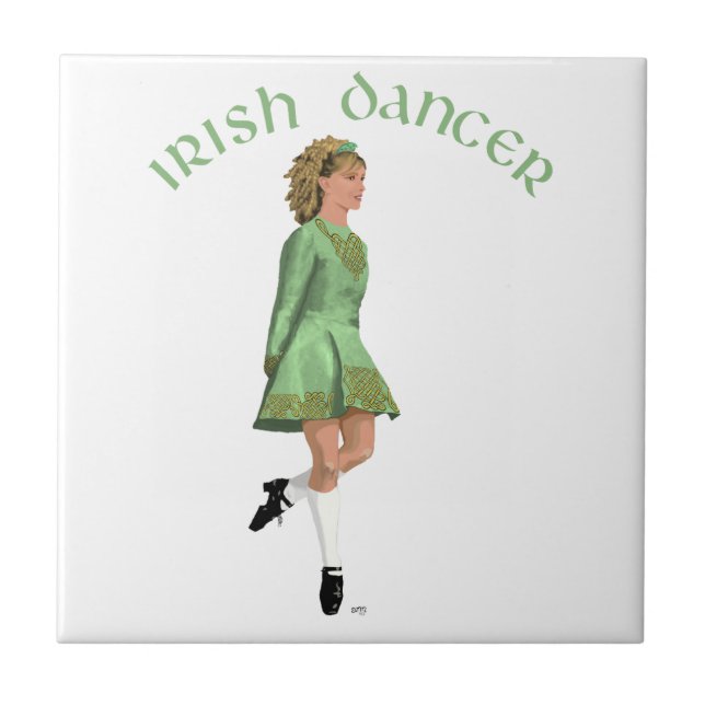 Irish Step Dancer - Green Tile (Front)