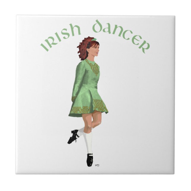 Irish Step Dancer - Green Tile (Front)