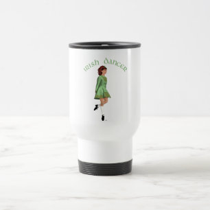 Irish Step Dancer - Green Travel Mug