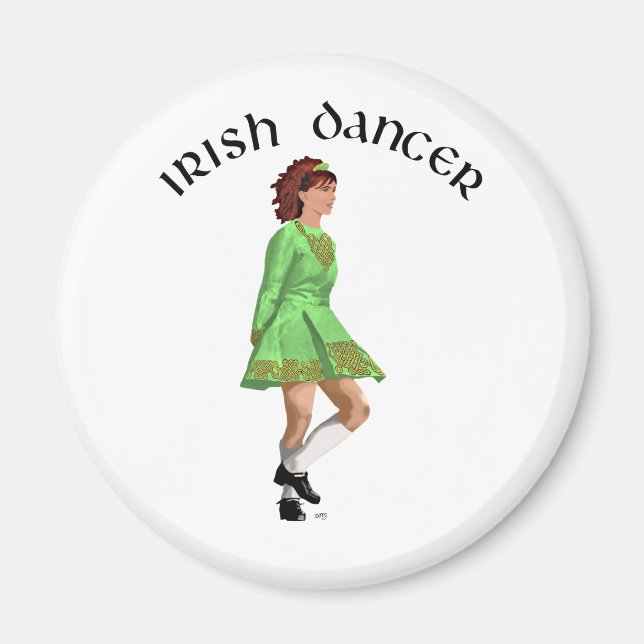 Irish Step Dancer in Green Dress Magnet (Front)