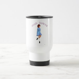 Irish Step Dancer Light Blue Travel Mug