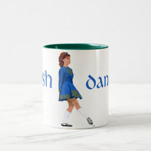 Irish Step Dancer - Soft Shoe - Blue Two-Tone Coffee Mug