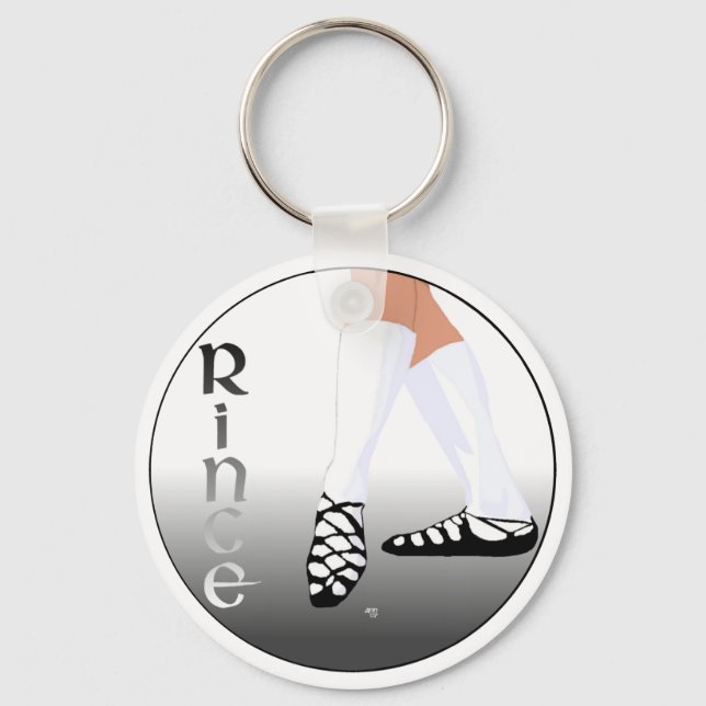 Irish Step Dancer - Soft Shoe - Rince Key Ring (Front)