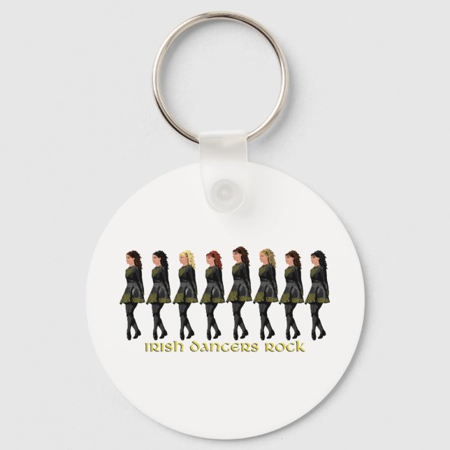 Irish Step Dancers Rock Key Ring (Front)