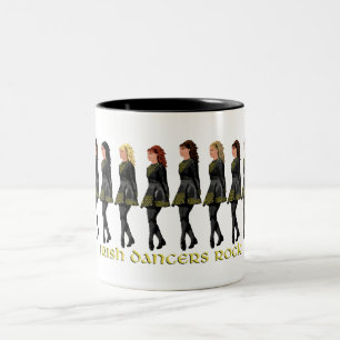 Irish Step Dancers Rock Two-Tone Coffee Mug