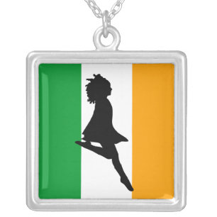 Irish Step Dancing Silver Plated Necklace