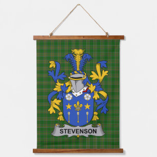 Irish Stevenson Coat of Arms Family Crest Hanging Tapestry