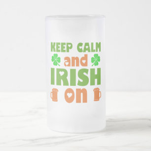 Irish stpatricksday  frosted glass beer mug