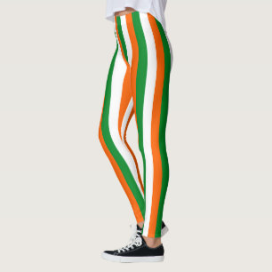 Irish Style Colour Stripes Decor on Leggings