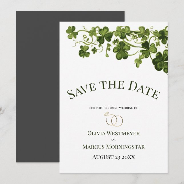 Irish Stylized Shamrock Leafy Foliage  Invitation (Front/Back)