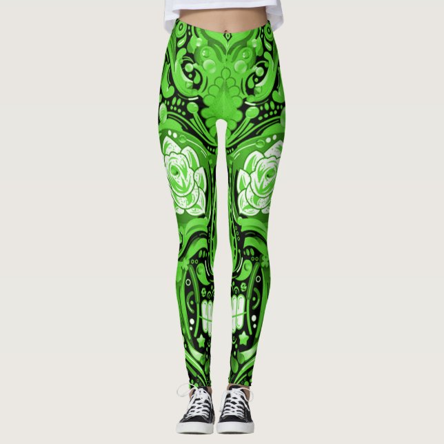 Irish Sugar Skull Leggings (Front)