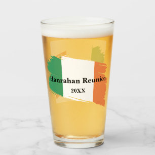 Irish Surname Name Custom Flag Colours Reunion Glass