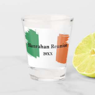 Irish Surname Name Custom Flag Colours Reunion Shot Glass