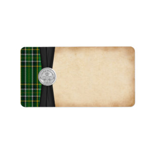 Irish Tartan Claddagh Wedding Blank Address Label