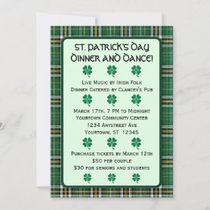 Irish Tartan St. Patrick's Day Invitation