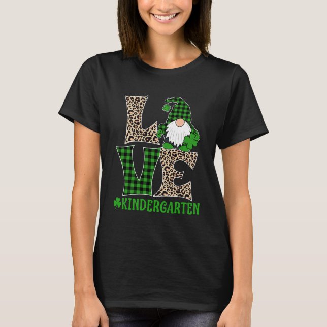 Irish Teacher St Patricks Day Love Kindergarten Te T-Shirt (Front)