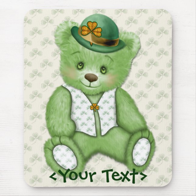 Irish Teddybear - Green Mouse Mat (Front)