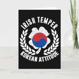 Irish Temper Korean Attitude Flag St Patrick's Card