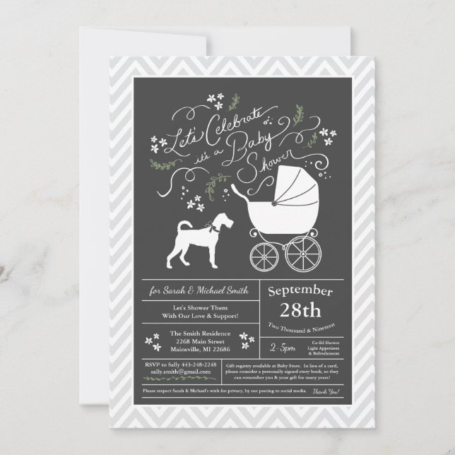 Irish Terrier Baby Shower Gender Neutral Invitation (Front)