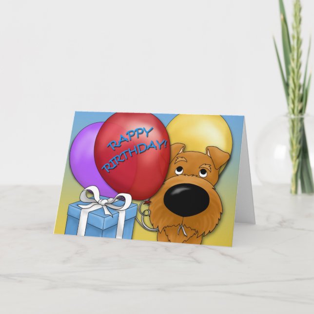 Irish Terrier Birthday Card (Front)