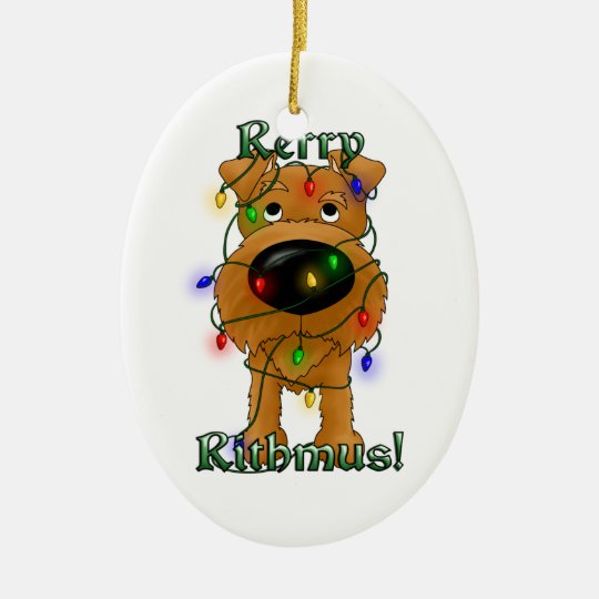 Irish Terrier Christmas Lights Christmas Ornament Zazzle.co.uk