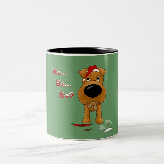 Irish Terrier Christmas Two-Tone Coffee Mug (Center)