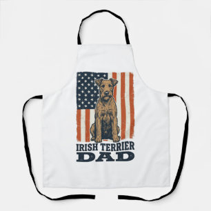 Irish Terrier Dad Patriotic Vintage Apron