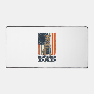 Irish Terrier Dad Patriotic Vintage Desk Mat