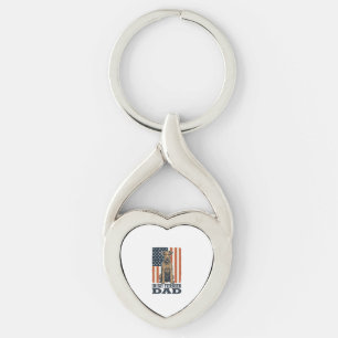 Irish Terrier Dad Patriotic Vintage Key Ring