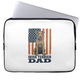 Irish Terrier Dad Patriotic Vintage Laptop Sleeve