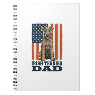 Irish Terrier Dad Patriotic Vintage Notebook