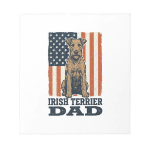 Irish Terrier Dad Patriotic Vintage Notepad