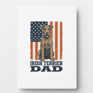 Irish Terrier Dad Patriotic Vintage Plaque