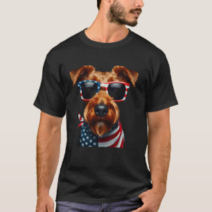 Irish Terrier Dog 4th Of July American Independenc T-Shirt