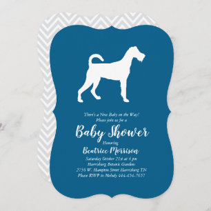 Irish Terrier Dog Baby Shower Blue Boy Invitation