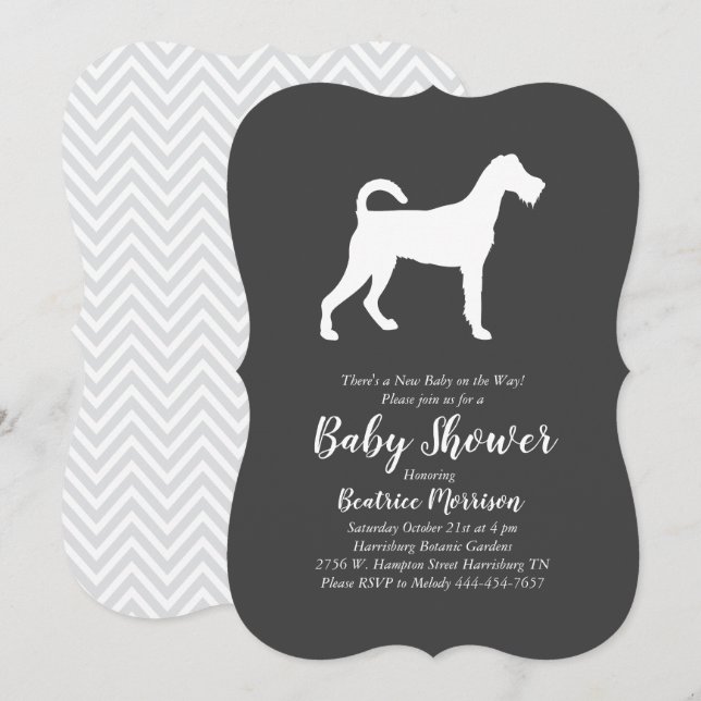 Irish Terrier Dog Baby Shower Gender Neutral Invitation (Front/Back)