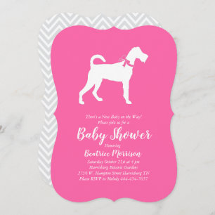 Irish Terrier Dog Baby Shower Pink Girl Invitation