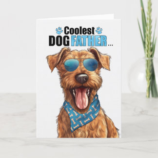 Irish Terrier Dog Coolest Dad Father's Day Holiday Card