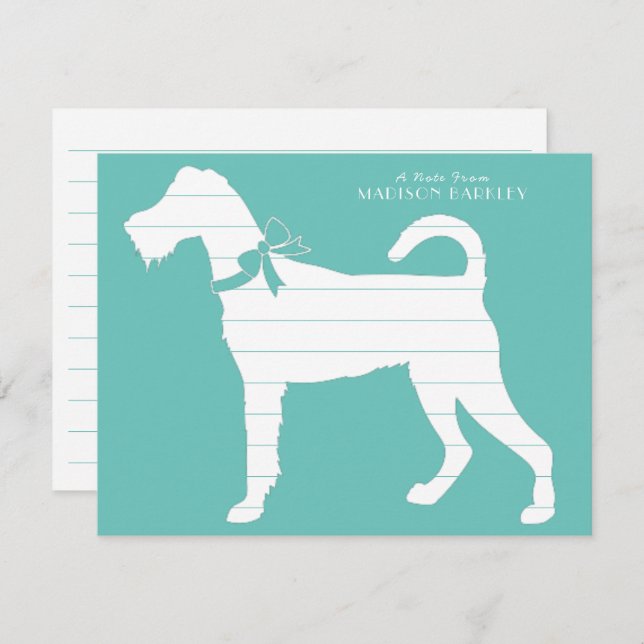 Irish Terrier Dog Puppy Thank You Card (Front/Back)
