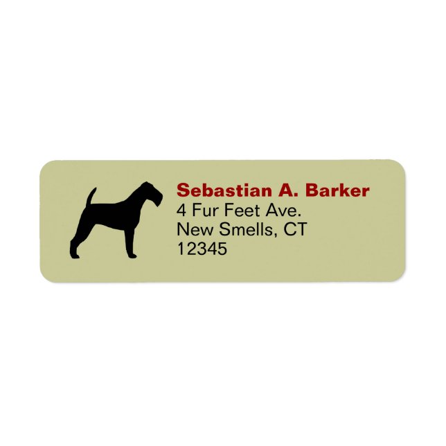 Irish Terrier Dog Silhouette Return Address Labels (Front)