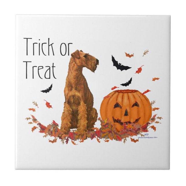 Irish Terrier Halloween Tile (Front)