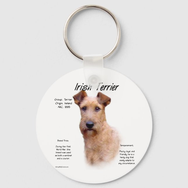 Irish Terrier History Design Key Ring (Front)