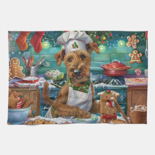 Irish Terrier Holiday Baking: Festive Christmas Tea Towel