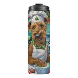 Irish Terrier Holiday Baking: Festive Christmas Thermal Tumbler