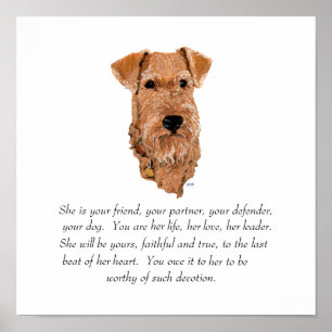 Irish Terrier Keepsake - Female Poster