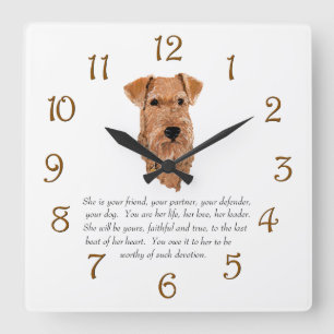 Irish Terrier Keepsake - Female Square Wall Clock