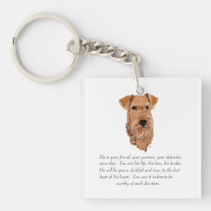 Irish Terrier Keepsake - Male Key Ring